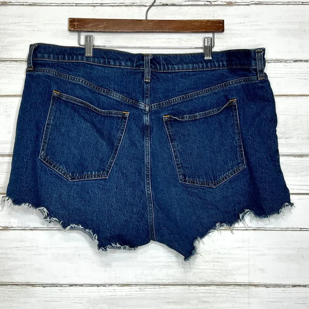 Abercrombie & Fitch High Rise Mom Shorts Dark Wash Curve Love Plus Size 20